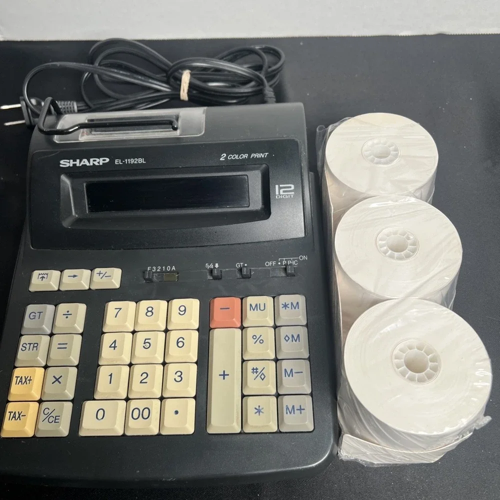 Sharp EL-1192BL‎ Scientific Calculator 2 Color Printing 12 Digit Adding Machine